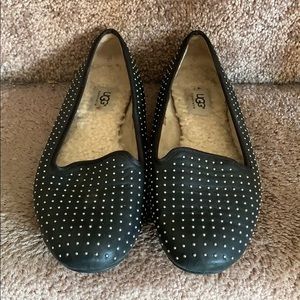 Ugg black silver studded flats